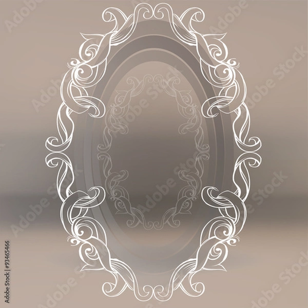 Obraz drawing hand vintage frame baroque elements for advertising in vintage style