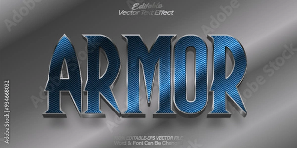 Obraz Armor Vector Text Effect Editable Alphabet Warrior Soldier Historic Military