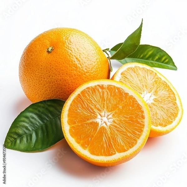 Obraz Close up of orange  on an isolated white background 