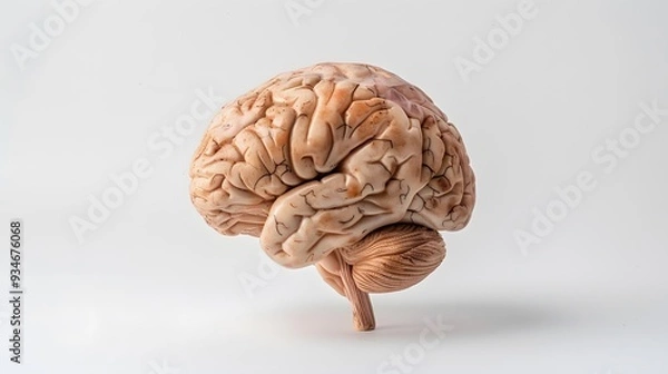Fototapeta Isolated brain on white background with copy space.