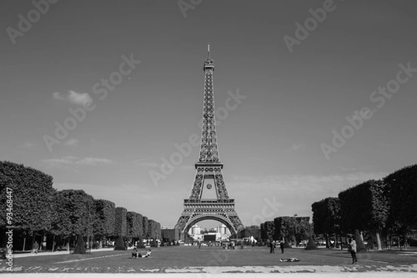 Fototapeta Eiffel tower, Paris, black and white image