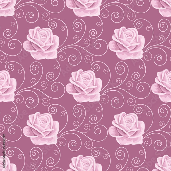 Fototapeta Seamless pattern with roses