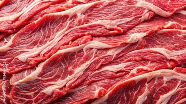 Fototapeta Close-up detailed texture of raw meat , raw, close-up, detailed, texture, meat, food, abstract, background, close, fresh, bloody