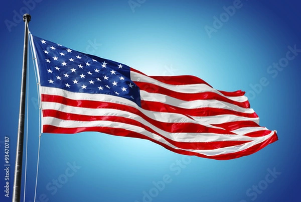 Obraz American flag on blue sky