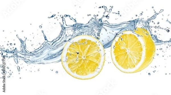 Fototapeta Lemons Splashing in Water