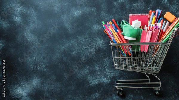 Obraz Back to School Shopping Cart