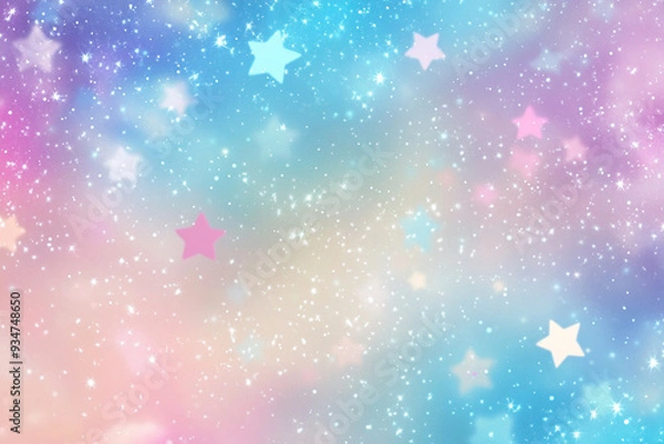 Fototapeta Pastel stars with a gradient sky pastel background