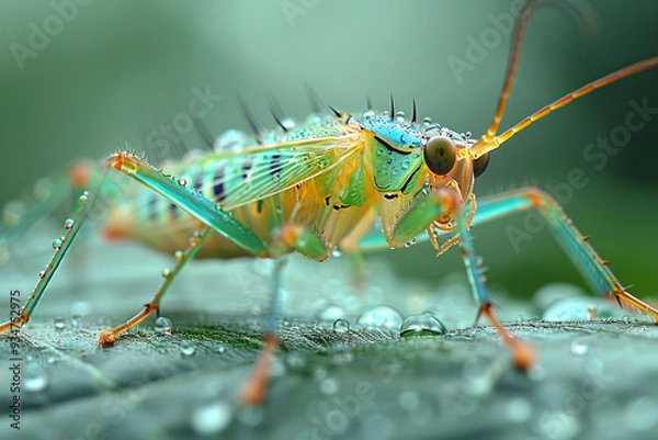 Fototapeta Photorealistic image of a holographic translucent insect