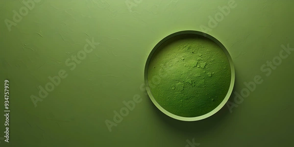 Obraz Matcha tea and powder flat lay
