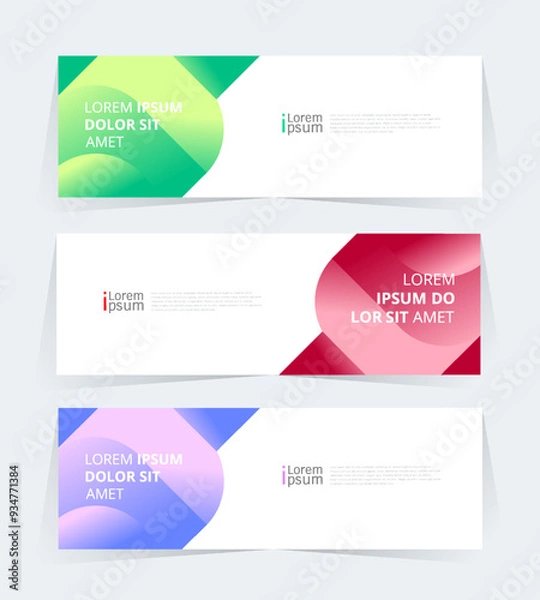 Fototapeta Geometric banner design with Vector presentation template.