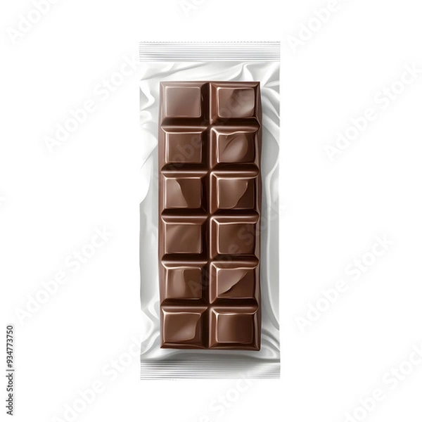 Fototapeta Premium Chocolate Bar Packaging Isolated on White Background