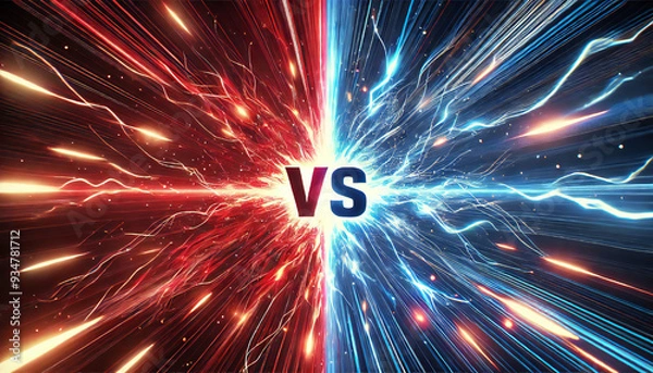 Fototapeta バトル背景. バーサス背景. Battle background. Versus background. AI generated.