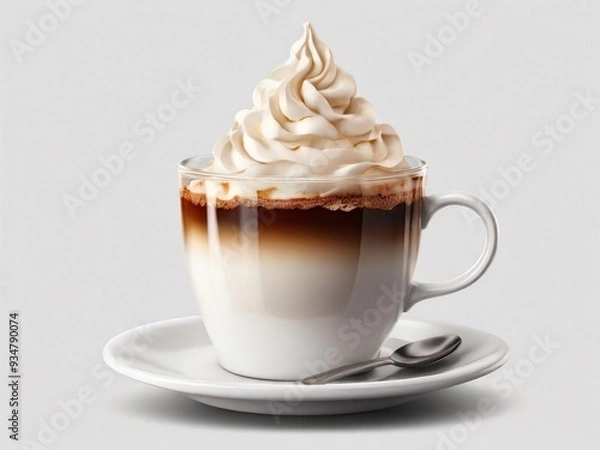 Obraz Exquisite Coffee with Cream on Transparent Background