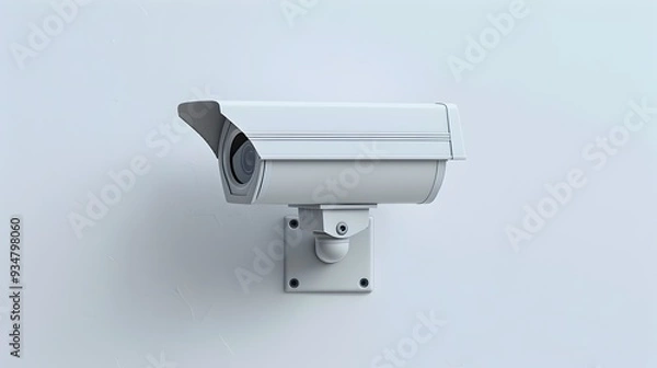 Fototapeta Bright and Highly Detailed Security CCTV Device Isolated on Clean White Background
