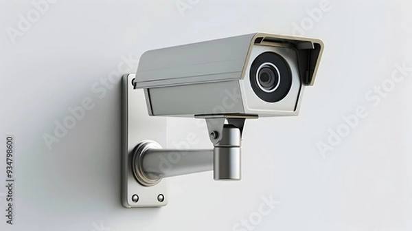 Fototapeta Sleek and Sophisticated Security CCTV Against Bright White Backdrop with High-Tech Details