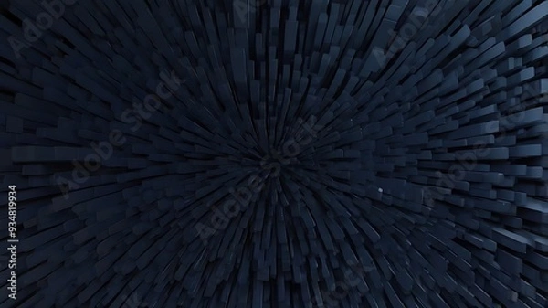 Fototapeta of a dark blue, three-dimensional, abstract pattern