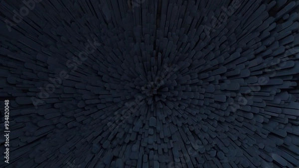 Fototapeta of a dark blue, three-dimensional, abstract pattern