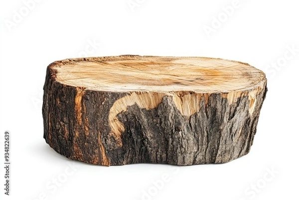 Obraz oak stump, log fire wood isolated on white background with clipping path