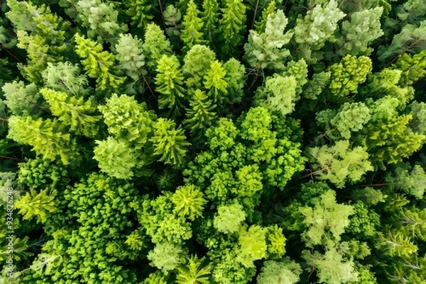 Fototapeta Texture-rich green fern leaves create a lush natural backdrop
