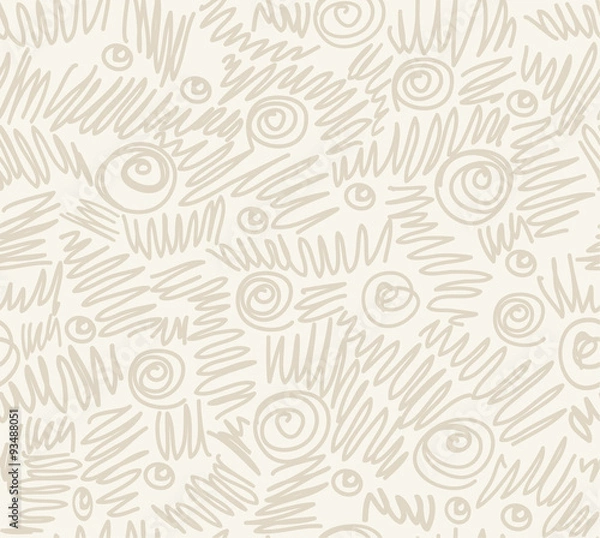 Obraz Seamless abstract hand-drawn waves pattern, wavy background. 