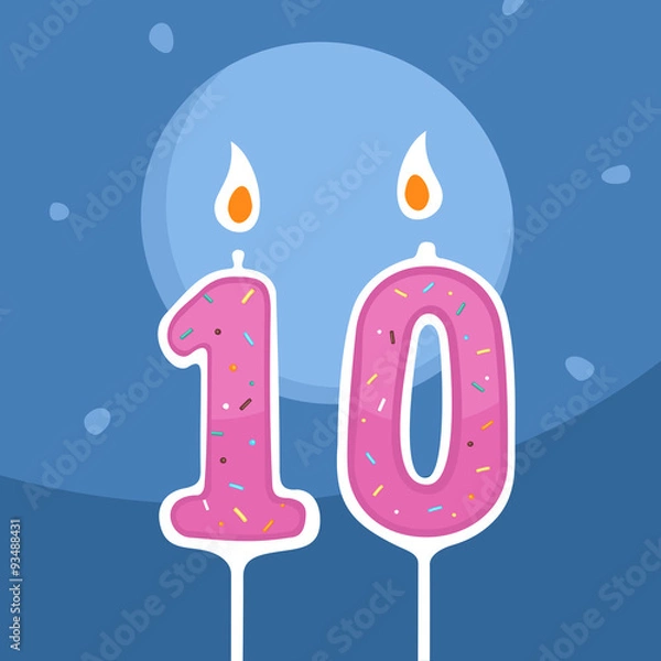 Obraz Vector Candle Ten Years