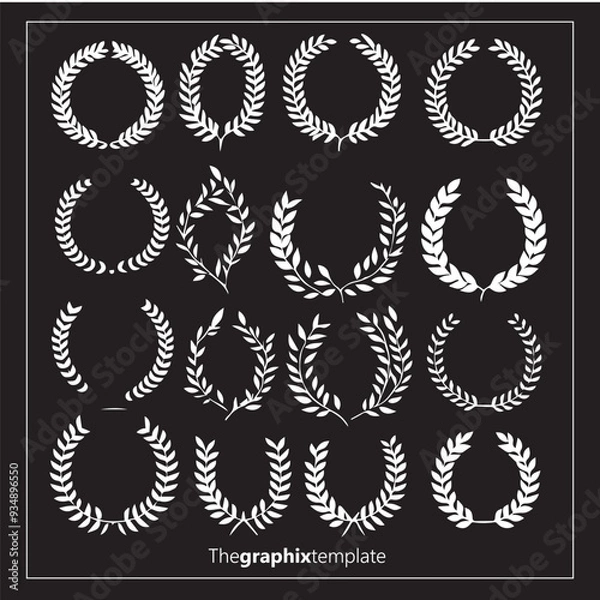 Fototapeta Classic Laurel Wreath Vector Set - Elegant and Timeless Decorative Elements