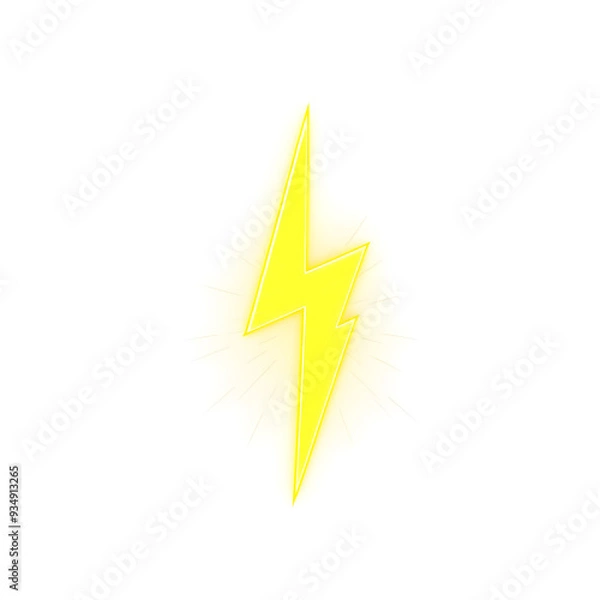 Fototapeta Lightning bolt cartoon icon illustration on white background. Generative AI