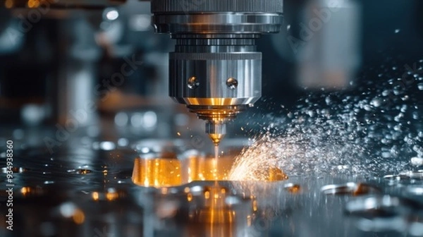 Fototapeta A detailed look at high-precision manufacturing, where exact measurements and techniques are critical to success.