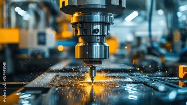 Obraz State-of-the-art manufacturing processes featuring advanced machinery and innovative techniques in a high-tech facility.