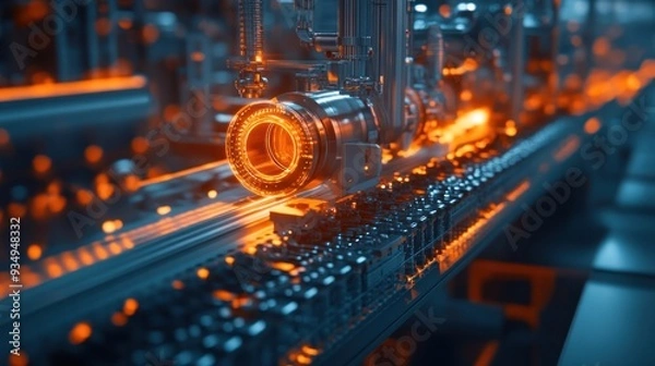 Fototapeta The latest cutting-edge technology being utilized in a modern manufacturing facility, highlighting innovation and efficiency.