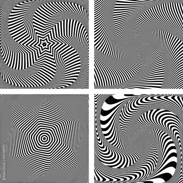 Fototapeta Illusion of torsion twisting movement.