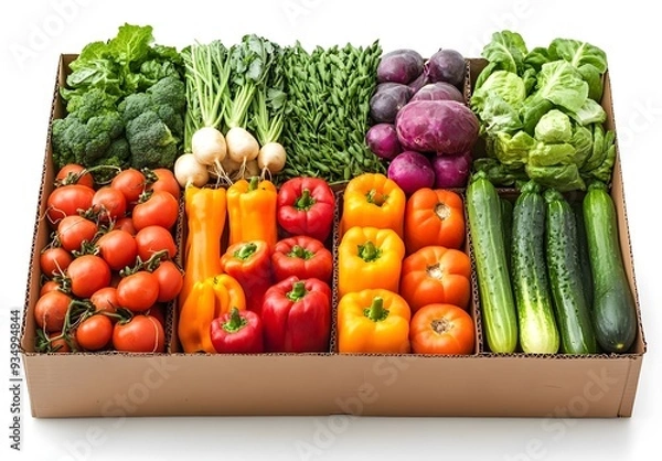 Fototapeta Fresh Vegetables in a Box.