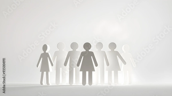 Obraz minimalist paper craft arts people ,animals, and nature colorful background