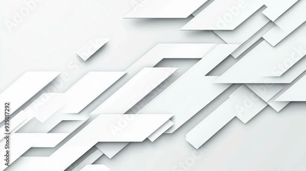 Fototapeta A sleek abstract background featuring grey and white tech arrows, perfect for modern and clean design aesthetics.