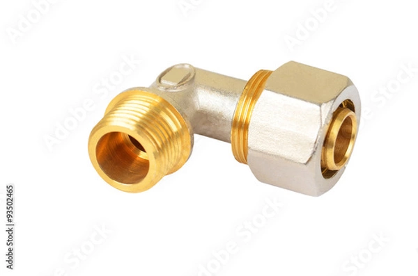Obraz Angle plumbing fitting, isolated on white background