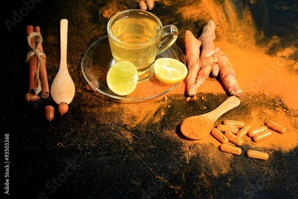Obraz turmeric with lemon tea