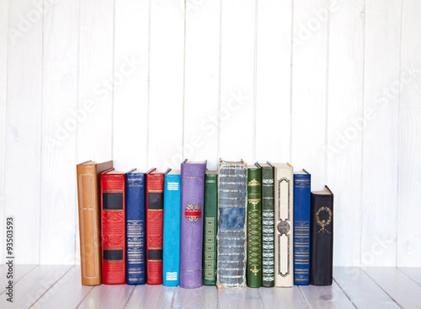 Obraz old book shelf blank spines