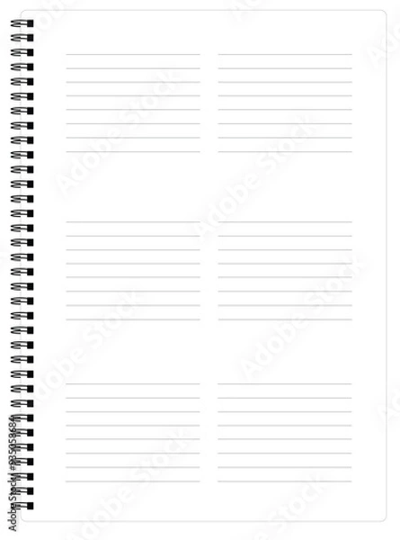 Fototapeta Notebook for saving emails, contacts, passwords vector illustration eps 10