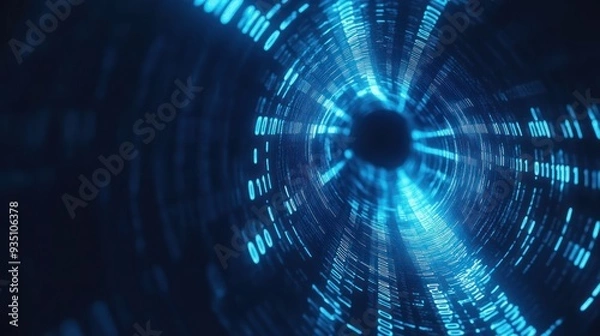 Fototapeta Abstract Digital Tunnel with Binary Code