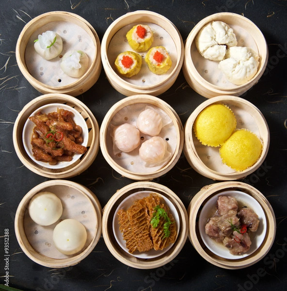 Obraz Various Dimsum Set from Top