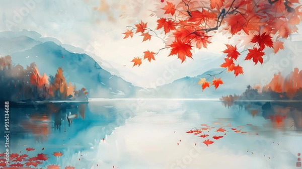 Fototapeta 秋季红色的枫叶