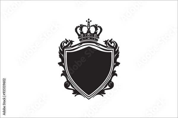 Fototapeta Abstract coat of arms shield Vector Silhouette. Vintage shield Vector Silhouette. Shield Vector Silhouette Bundle.

