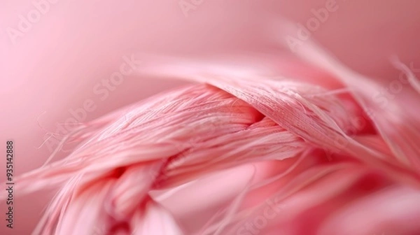 Fototapeta  A tight shot of a pink bloom with softly blurred petals in the background
