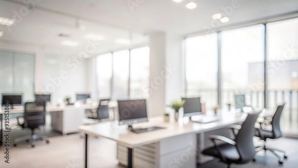 Fototapeta Modern Office Workspace Blur
