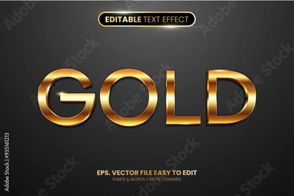 Obraz 3D gold text effect