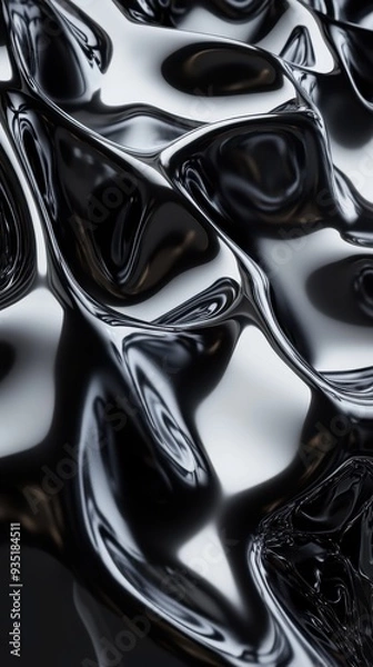 Fototapeta The surface displays a smooth crinkled texture reflecting light, creating captivating patterns of shine and darkness