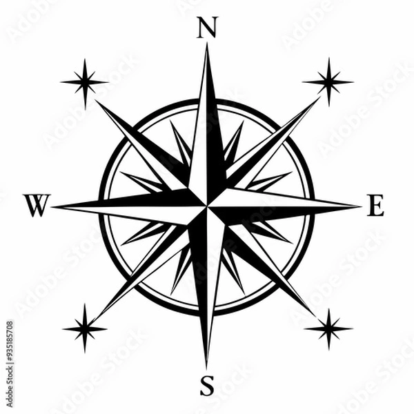 Fototapeta Compass Clipart, Compass SVG Cut Files For Cricut, Compass Rose Svg File, Nautical Compass Svg