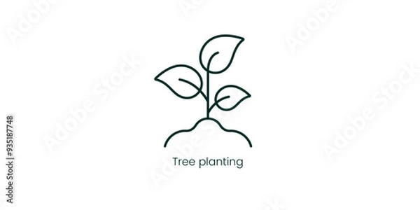 Obraz Tree Planting Vector Icon for Environmental Conservation Efforts