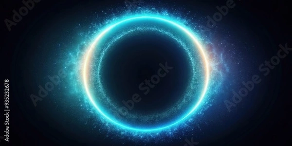 Fototapeta Glowing ring portal with a grainy texture gradient, perfect for a smartphone background wallpaper , portal, glowing