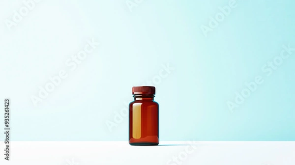 Fototapeta glass bottle, vial, container, jar, pharmaceutical packaging, medical packaging, medicine, drug, pills